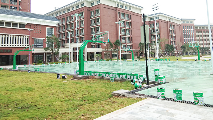 廣東江門廣雅投資學校籃球架和室外體育器材工程